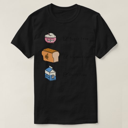 Zuckerfrei glutenfreies Milcherzeugnis T-Shirt (Design vorne)