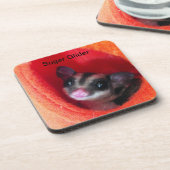 Zuckerglänzer in Orange-Hängepflanze Getränkeuntersetzer (Linke Seite)