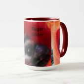 Zuckerglänzer in Orange-Hängepflanze Tasse (VorderseiteRechts)