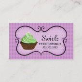 Zuckerglasur-Wirbels-Kuchen-Bäckerei lila Visitenkarte (Vorderseite)