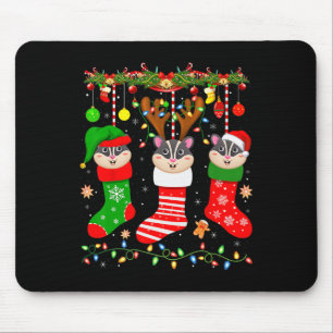 Zuckergleiter in Weihnachts-Socken leuchtet Zucker Mousepad