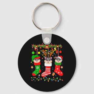 Zuckergleiter in Weihnachtsstrümpfen leuchtet Zuck Schlüsselanhänger