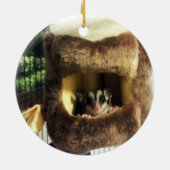 Zuckergrüber in Furry Tree Truck Hängebett Keramikornament (Hinten)