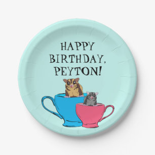 Zuckergrüber in Teebehandlungen Geburtstagsparty Pappteller