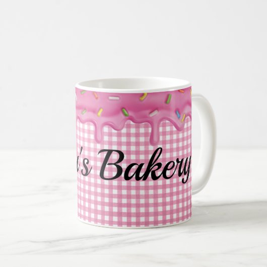 Zuckerguss auf Gingham Kaffeetasse (VorderseiteRechts)