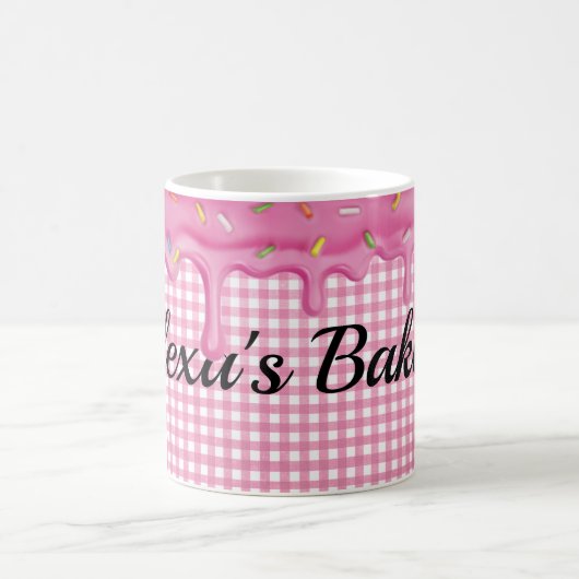 Zuckerguss auf Gingham Kaffeetasse (Mittel)