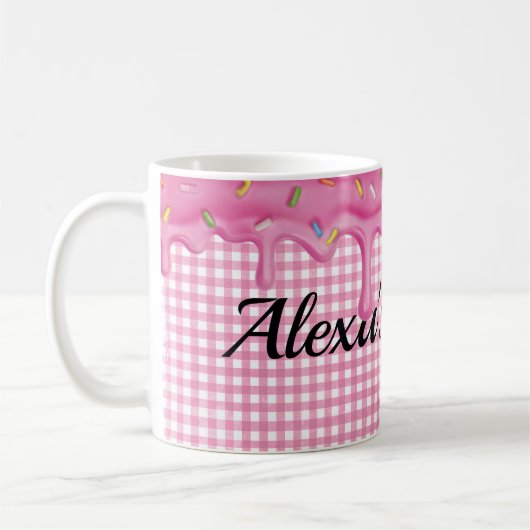 Zuckerguss auf Gingham Kaffeetasse (Links)