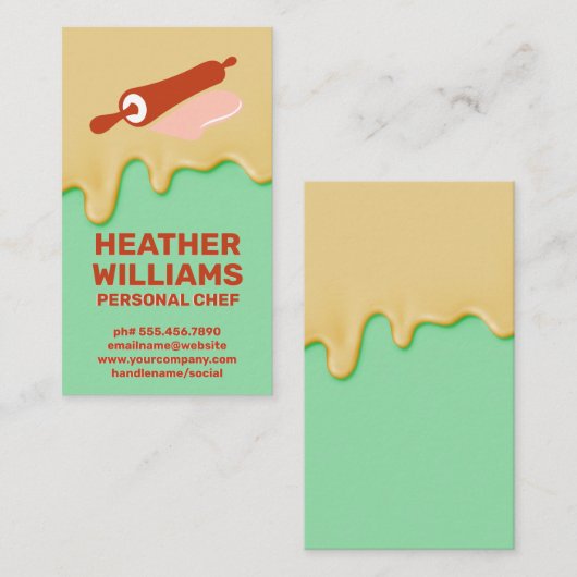 Zuckerguss | Button-Rolling-Logo Visitenkarte (Vorne/Hinten)