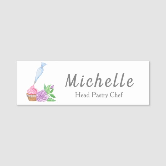 Zuckerguss Cupcake, Catering Namensschild (Vorderseite)