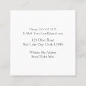 Zuckerguss Cupcake, Catering Quadratische Visitenkarte (Rückseite)