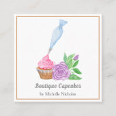 Zuckerguss Cupcake, Catering Quadratische Visitenkarte (Vorderseite)