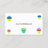 Zuckerguss, grün, blau und rosa Schokolade Cupcake Visitenkarte (Rückseite)