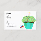 Zuckerguss, grün, blau und rosa Schokolade Cupcake Visitenkarte (Vorderseite)