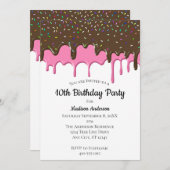 Zuckerguss mit Sprinkles zum Geburtstag trinken Einladung (Vorne/Hinten)