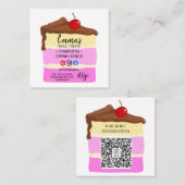 ZUCKERGUSS Moderne, farbenfrohe Bäckerkirsche Quadratische Visitenkarte (Vorne/Hinten)