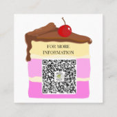 ZUCKERGUSS Moderne, farbenfrohe Bäckerkirsche Quadratische Visitenkarte (Rückseite)