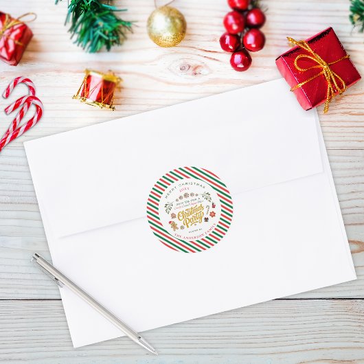 Zuckerguss-Plum-Christmasparty-Einladung Runder Aufkleber