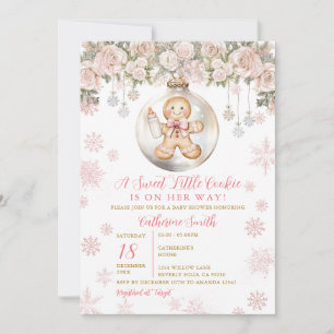 Zuckerguss-Schokoladen-Weihnachtskekse Baby Shower Einladung