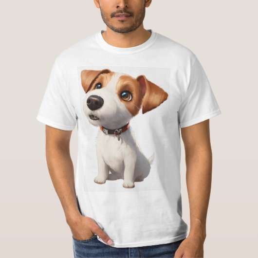 "Zuckerhaltige Bliss: Adorable Dog Sticker T-Shirt (Vorderseite)