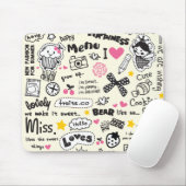 Zuckerhaltige süße Girly Cartoon-Skizzen Mousepad (Mit Mouse)
