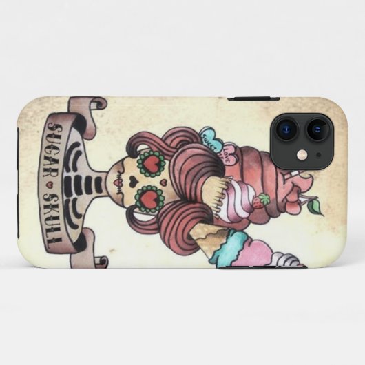 Zuckerhaltiger süßer Schädel Case-Mate iPhone Hülle (Rückseite (Horizontal))