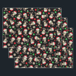 Zuckerhut Geschenkpapier Set<br><div class="desc">Ein Muster von Weihnachtsmotiven mit Weihnachtsmannmützen,  Pfefferminzaugen und Zuckerrohrkreuzen,  umgeben von Weihnachtsbonbons.</div>