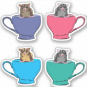 Zuckerhut in Teebechern Niedlich Aufkleber (Vorderseite)