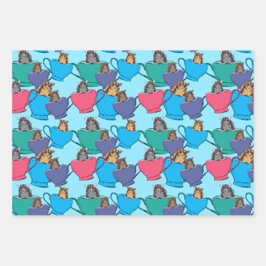 Zuckerhut in Teebeete Gemustert Geschenkpapier Set (Vorderseite)