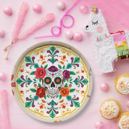 💀 🎉 Zuckerhut Supperware Día de los Muertos Pappteller (Party)