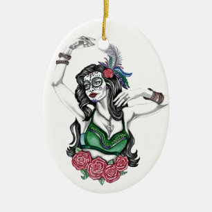 Zuckerkäfer mit Rose Keramikornament