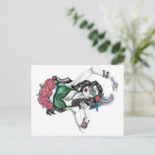 Zuckerkäfer mit Rose Postkarte (Stehend Vorderseite)