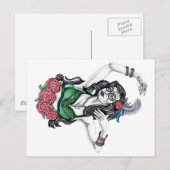 Zuckerkäfer mit Rose Postkarte (Vorne/Hinten)