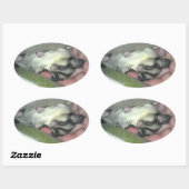 Zuckerkäfer schlafen in Blanket Ovaler Aufkleber (Blatt)