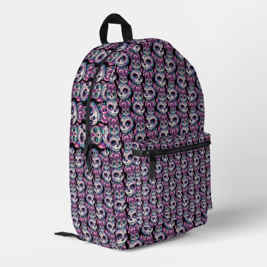 Zuckerkatzenmuster Bedruckter Rucksack (Rückseitige Ecke links)