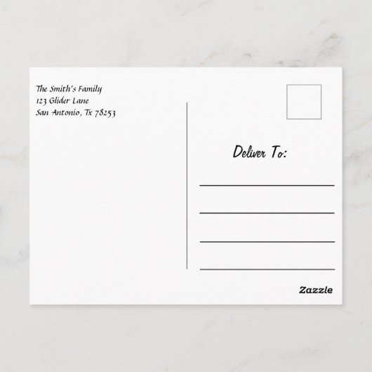 Zuckerklemme, die Würmer essen Postkarte (Rückseite)