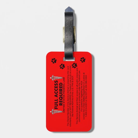 Zuckerkranke wachsame Hund-Identifikation Gepäckanhänger (Rückseite vertikal)