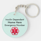 Zuckerkranker medizinischer Alarm Schlüsselanhänger (Rückseite)