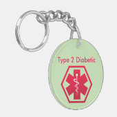 Zuckerkranker medizinischer Alarm Schlüsselanhänger (Vorderseite links)