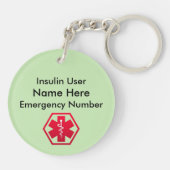 Zuckerkranker medizinischer Alarm Schlüsselanhänger (Rückseite)