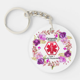 Zuckerkranker medizinischer wachsamer mit schlüsselanhänger