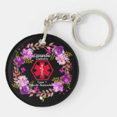 Zuckerkranker medizinischer wachsamer mit schlüsselanhänger (Rückseite)