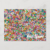 Zuckerkraut farbenfrohe Hintergrundgeschenk Feiertagspostkarte (Vorderseite)