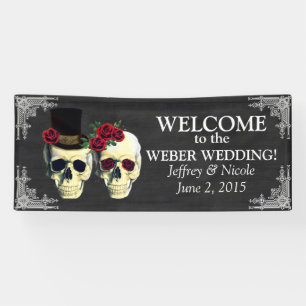 Zuckerkulbrücke und Banner für Hochzeiten