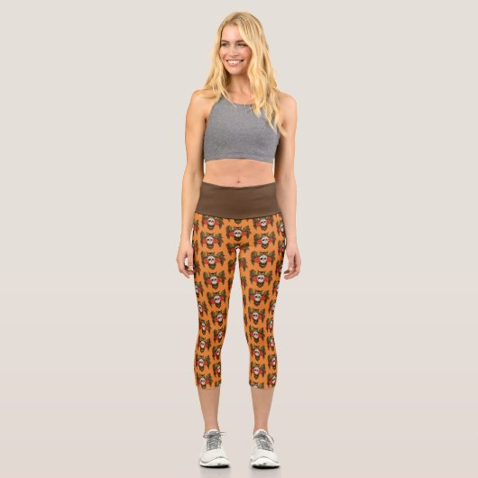 Zuckerkull-Rose Owl Capri Leggings (Vorderseite)