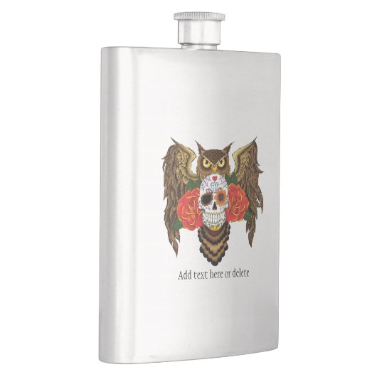 Zuckerkull-Rose Owl Flachmann (Rechts)