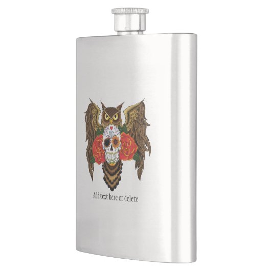 Zuckerkull-Rose Owl Flachmann (Links)