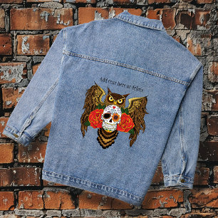 Zuckerkull-Rose Owl Jeansjacke