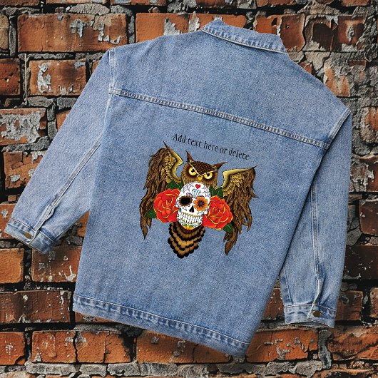 Zuckerkull-Rose Owl Jeansjacke