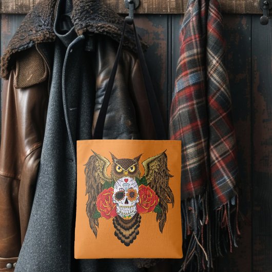 Zuckerkull-Rose Owl Tasche