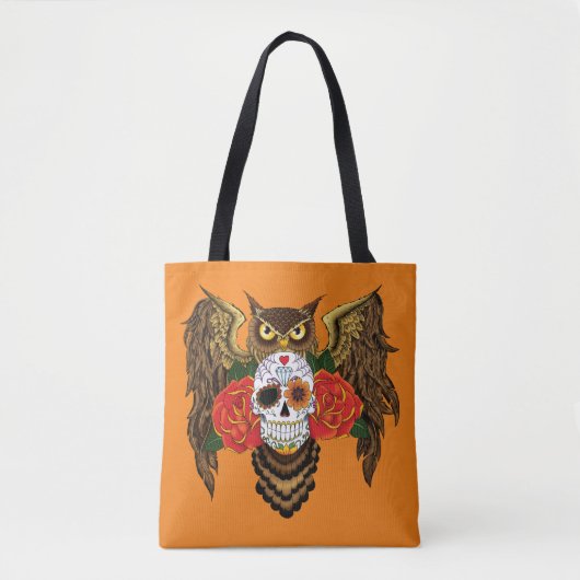 Zuckerkull-Rose Owl Tasche (Vorderseite)
